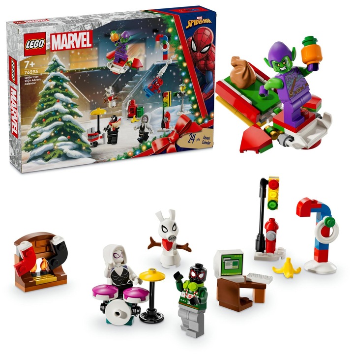 LEGO® Marvel - Calendar de advent Omul Paianjen 76293, 246 piese