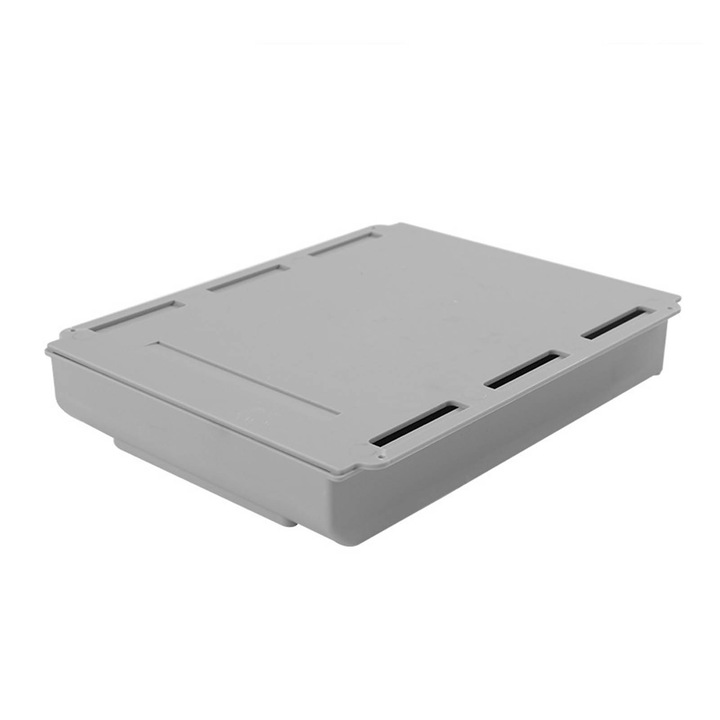 Cutie depozitare sub birou, Plastic, autoadeziva, Gri