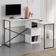 Birou modular alb din PAL melaminat si fier 110 cm Badau Decortie