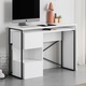 Birou modular alb din PAL melaminat si fier 110 cm Badau Decortie