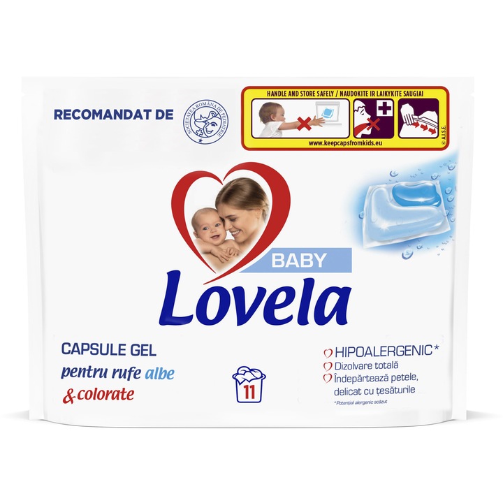 Lovela kapszula zselés mosószer fehér és színes ruhákhoz, 11 mosás