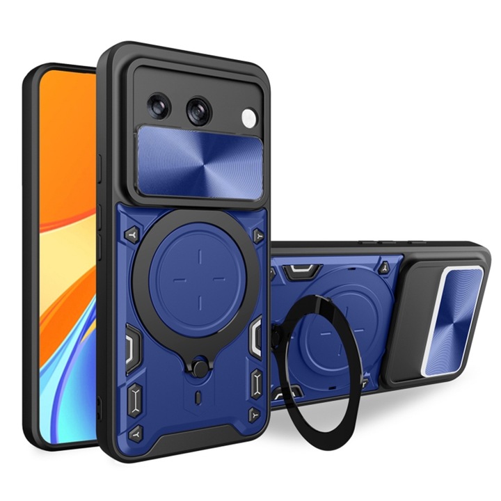 Кейс за Google Pixel 8a, CamGuard Pro, V5, поликарбонат, син