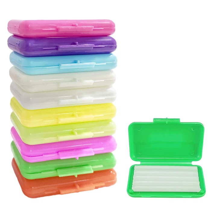 10 db Nybgyy fogszabályozó viaszdoboz készlet, ízesített, többszínű, 5,51x3,71 cm
