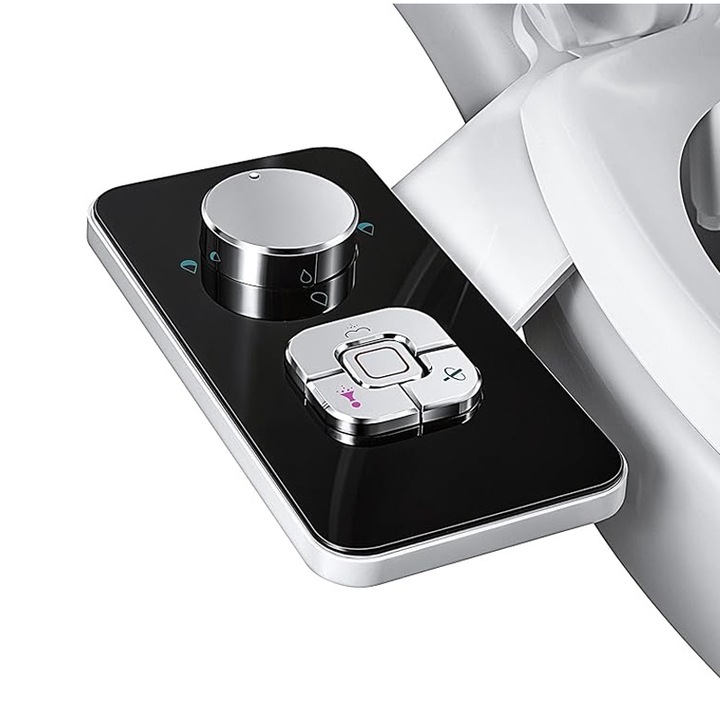 Retractabil Retractabil pentru toaleta cu auto curatare, Rqiurpn, Control de Presiune, pentru igiena personala, cu spalare, ABS, Negru