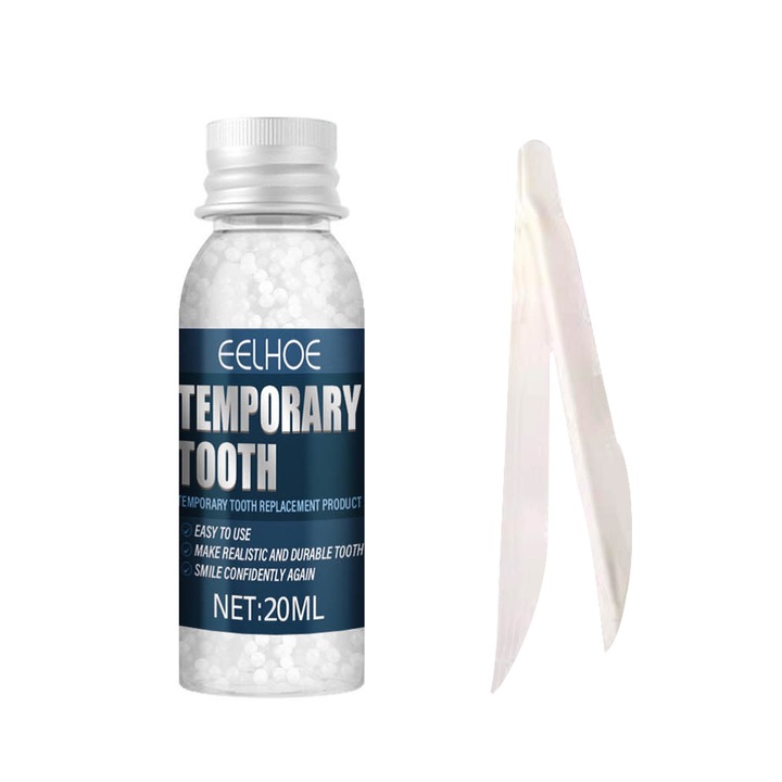 Ideiglenes fogjavító készlet, önthető anyag, többfunkciós, fogsor Halloweenre, Cosplay, bulik, vámpír fogsor, átlátszó