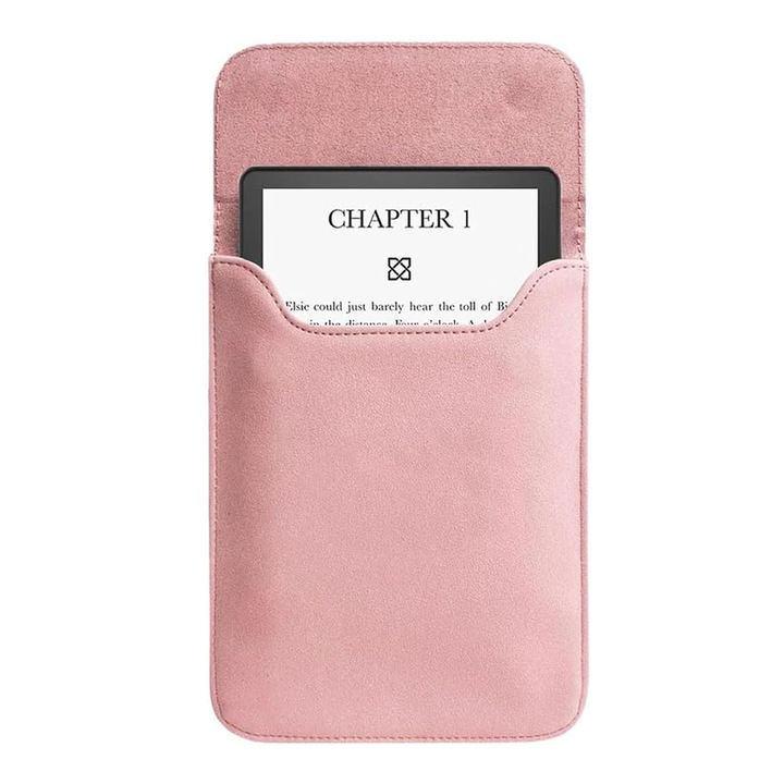 Калъф за eBook Reader, съвместим Kindle Paperwhite 6.8" 2022, лек, магнитно затваряне, розов, 20x14.5cm