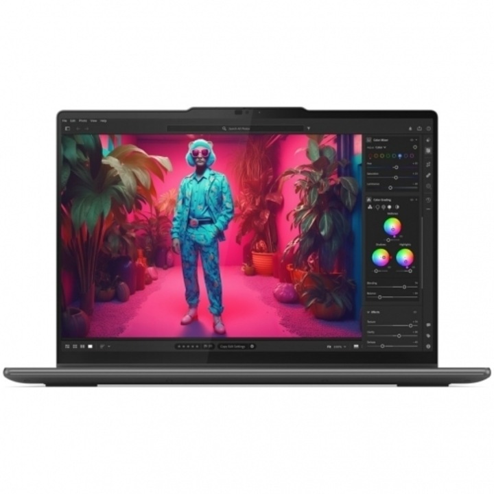 Laptop Lenovo Yoga 7 Hybrid (2 az 1-ben), 14" WUXGA érintőképernyő, AMD Ryzen™ 5 8640HS 4,9 GHz-ig, 16 GB RAM LPDDR5x 6400, 512 GB SSD, AMD Radeon 760M, Windows 11 LPD Home, Storm5 Gray