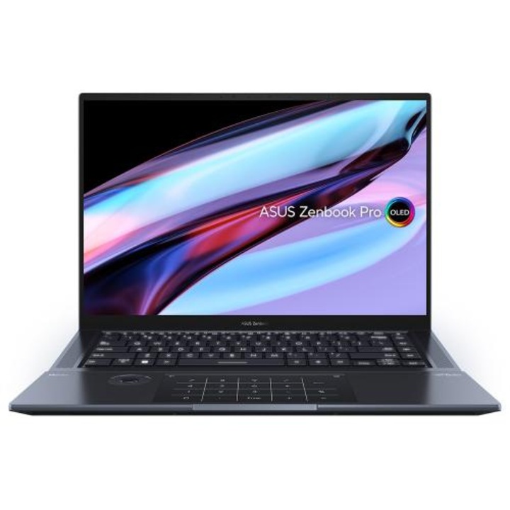 Laptop ASUS ZenBook Pro 16X, 16" 3,2K érintőképernyő, Intel® Core™ i9 13900H 5,4 GHz-ig, 64 GB RAM LPDDR5x, 2 TB SSD, NVIDIA® GeForce® RTX 4070 8 GB, Harman Kardon, Fekete, LPD 11 Pro