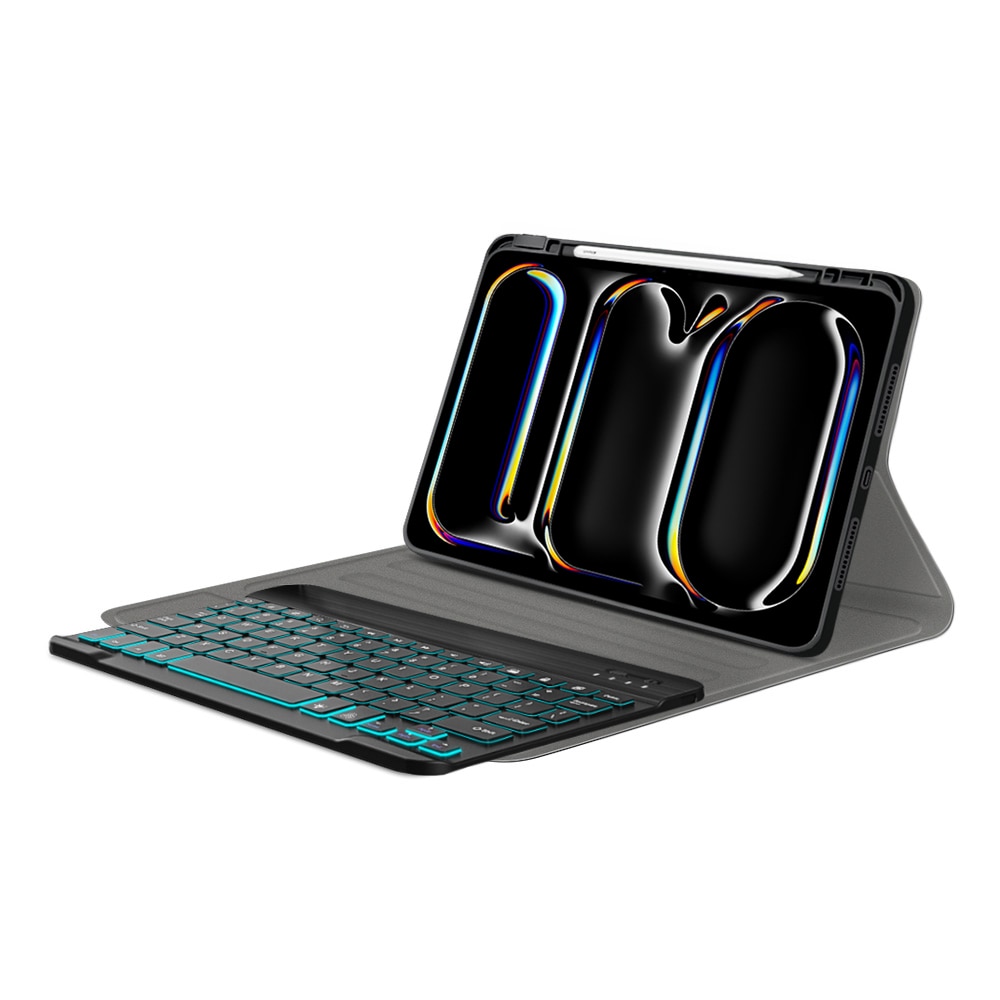 Husa cu tastatura iluminata pentru Apple iPad Pro 11 M5 / M4 (2025, 2024) negru