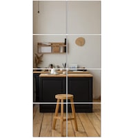 Set 8 oglinzi acrilice sticker auto-adeziv decorativ, Axroad Mall, Pentru perete si mobila, Model Patrat, Usor de diy, Reflexie de inalta definitie, Usor de instalat, Gama larga de aplicatii, Argintiu, 10×10cm×1.5mm