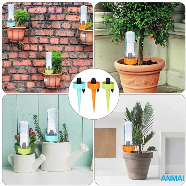 Set irigare, Anmai, sistem reglabil de picurare, multicolor, pentru plante ghiveci si gradina