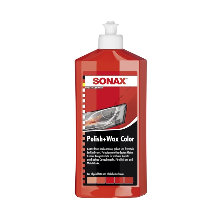 Set 2 x Polish cu Ceara, Polish&Wax Nanopro, pentru Culoarea Rosie, 500 ml, Sonax