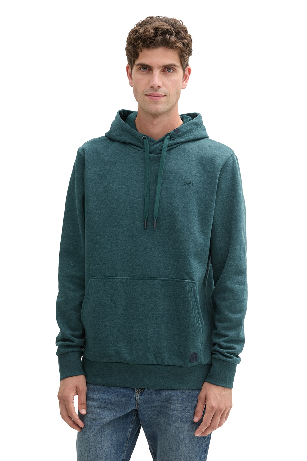 【a320_8390】✨♥ Tom Tailor, Hanorac cu snur de ajustare si buzunar kangaroo, Verde