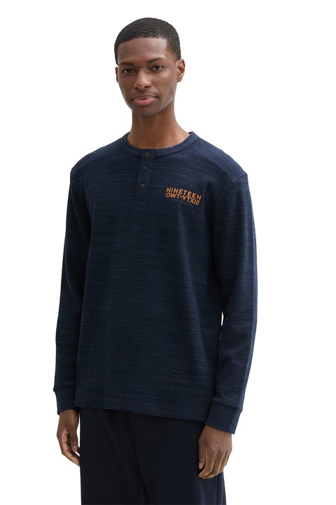 Tom Tailor, Bluza cu fenta cu nasturi, Bleumarin