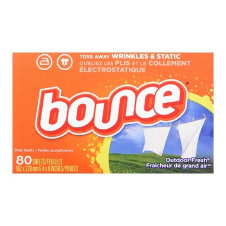 Servetele pentru uscator, Bounce, Outdoor Fresh, 80 bucati