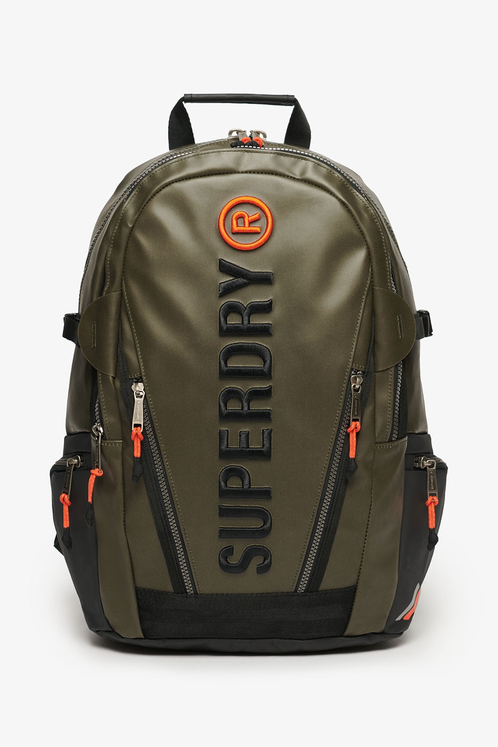 Superdry & Co, Rucsac unisex cu logo supradimensionat, Negru, Kaki