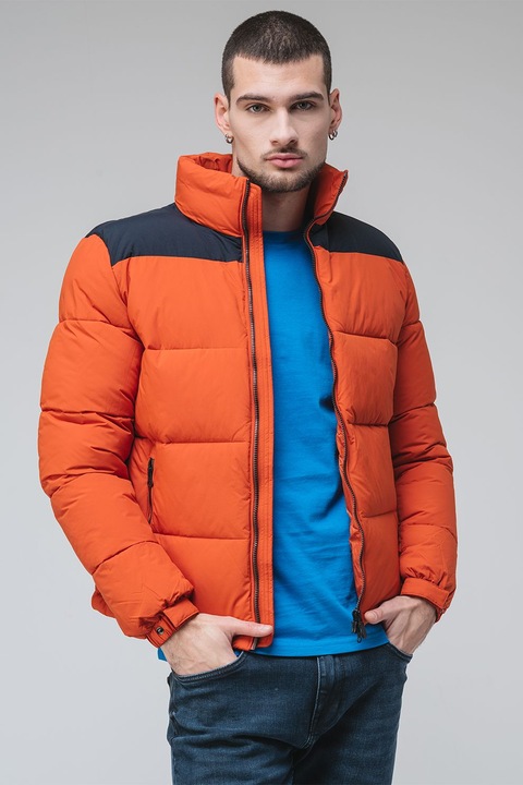 Save The Duck, Geaca cu guler mediu, Negru/Portocaliu stins