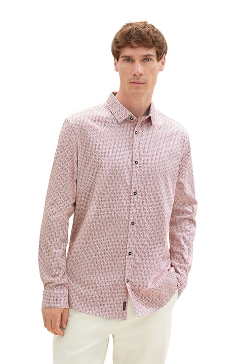 Tom Tailor, Mintás ing hegyes gallérral, Koptatott piros, S