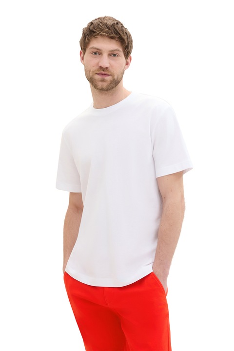 Tom Tailor, Тениска с овално деколте, Бял, 2XL