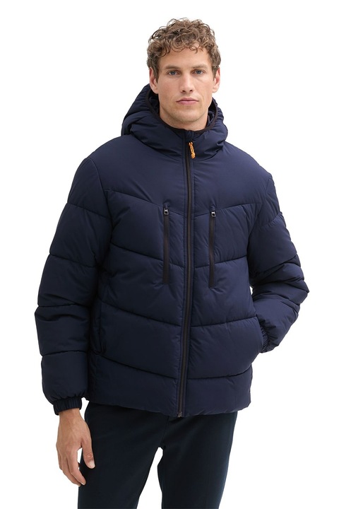 Tom Tailor, Зимно яке с джобове с цип, Тъмносин, L