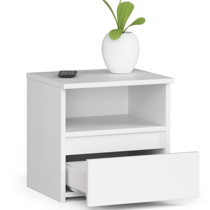 Нощно шкафче GLOBALST GST-CL1, 1 чекмедже, бяло, 40x40x35см