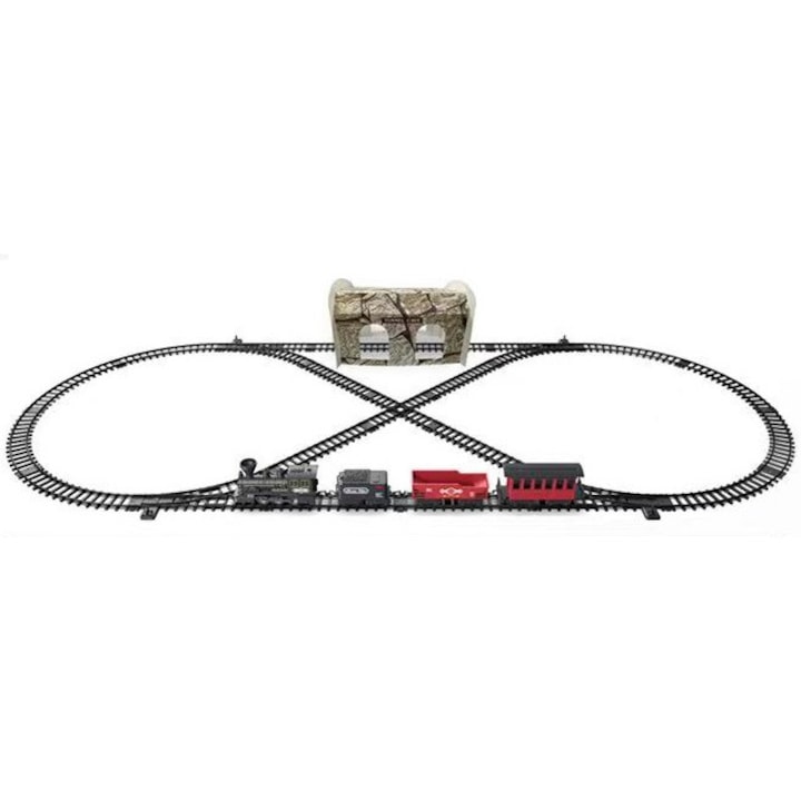 Електрически влак Mappy Classic Train, Метален, С аксесоари, Светлини, звуци и пара, 25 части