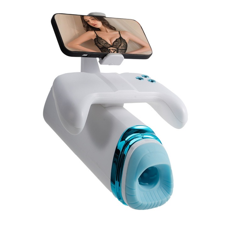 Teleszkópos férfi maszturbátor, multiszenzoros fűtés, vibráció, 3D hüvely, mélytorok, játékvezérlő telefontartóval