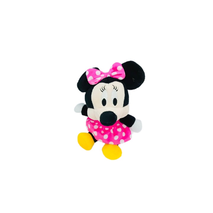 Plüss Minnie egér, rózsaszín pöttyös, 18cm