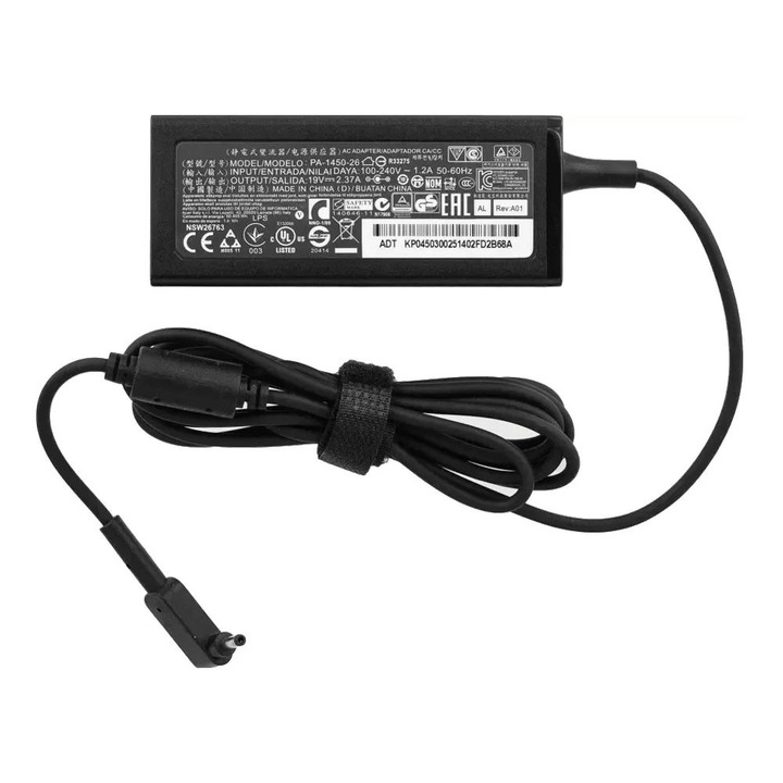 Acer Extensa 15 EX215-32, Spin 1 SP111-31 SP111-32N SP111-33, Spin 3 SP314-51 SP314-52 SP315-51, Spin 5 SP513-51 SP513-52N SP513-53N, Swift S40-51 SF514-52, TravelMate B117-M B117-MP B118-R 19V 2.37A 45W Laptop töltő 3.0 x 1.1mm Mentor