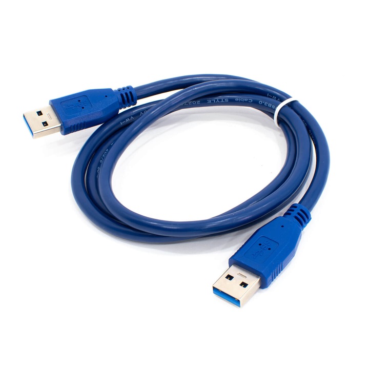 Thunder MCS-77 (USB-A papa – USB-A papa) Töltő / Adatkábel, USB3.0, kék (1m)