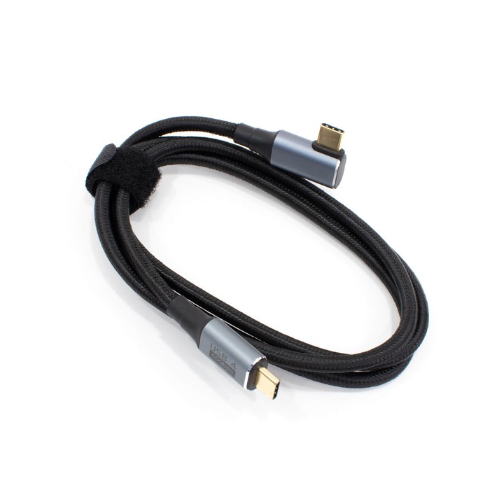 Thunder UCP-10 (USB-C – USB-C) könyökcsatlakozó, USB4, 8K@60Hz 100W Gyorstöltő (1m)