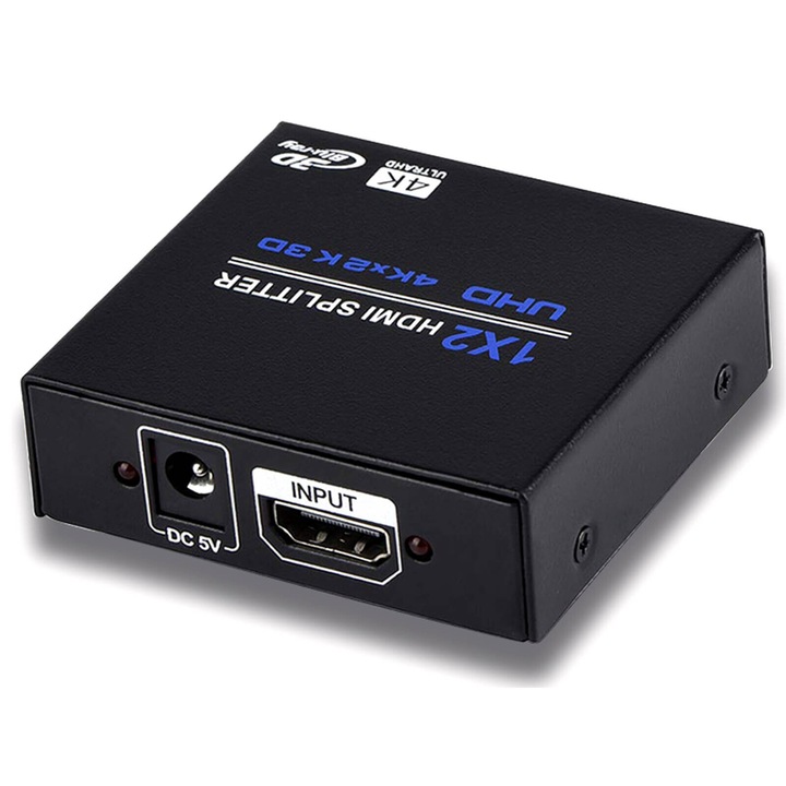 Thunder SPL-142, 1×2 HDMI 4K kisméretű elosztó (fém ház)