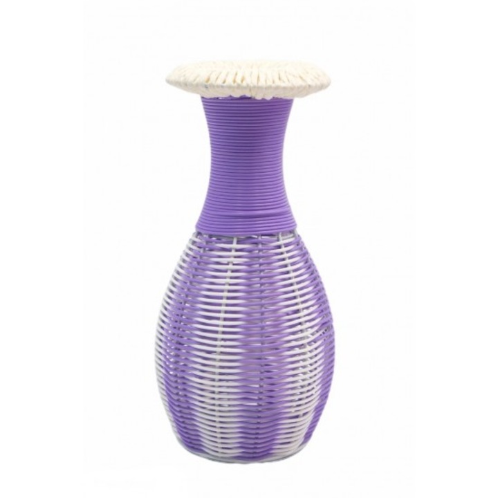 Vaza decorativa metal/pvc 24x9 cm mov