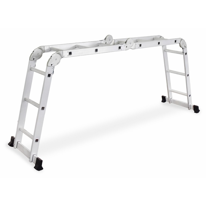 Összecsukható Létra, Baulich, Alumínium, 4 Szekció, 3 Fok, max 125 kg, 4x3, Magasság 338 cm, Ezüst