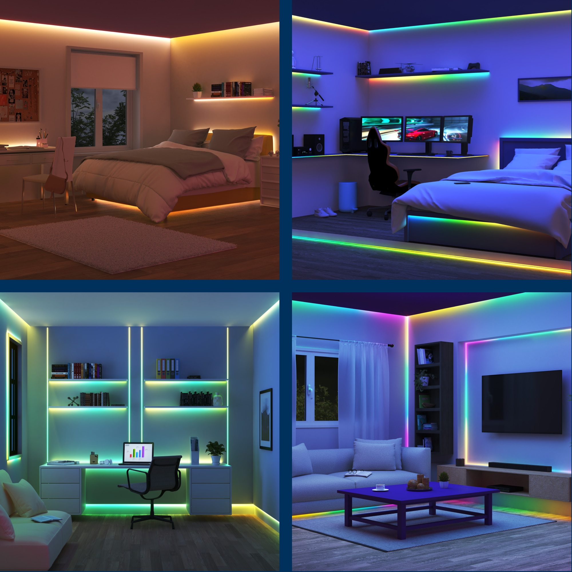 Banda LED WiZ RGBIC LEDstrip 10m (5+5) Type-C 1PF/4 - eMAG.ro