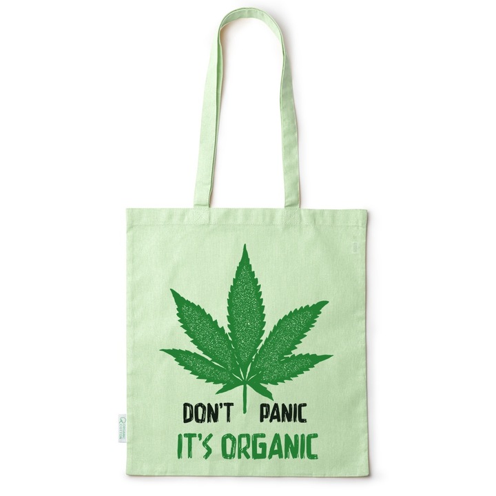 Intelli® Öko-barát pamut bevásárlótáska hosszú füllel, It`s Organic, 38×42cm, Zöld, GR-BDY228