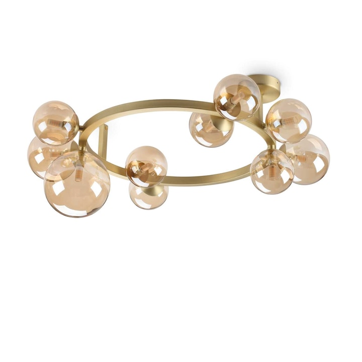 Mennyezeti lámpa PERLAGE PL10, arany/borostyán, hossza 70 cm - IDEÁLIS LUXUS