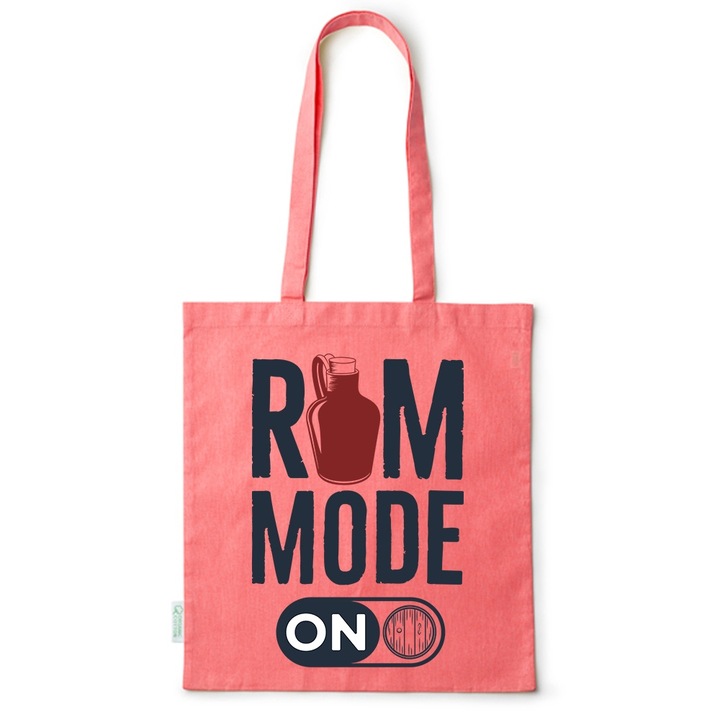 Go For It Shopper fazonú pamut táska mintával, Rum, 38×42cm, Piros, R-BDY49