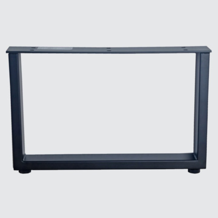 Picior U solid pentru mobilier 400mm - negru mat