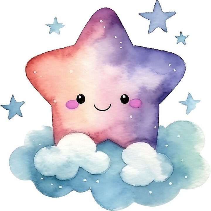 Sticker decorativ, Stea, Albastru, 10628ST-2