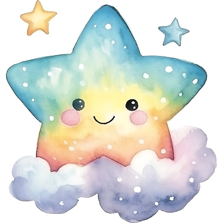 Sticker decorativ, Stea, Albastru, 10628ST-8