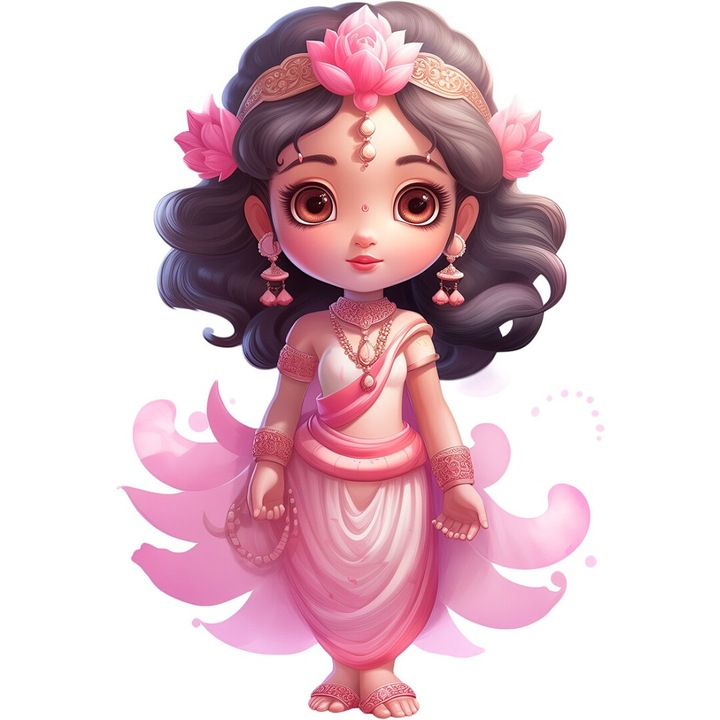 Dekoratív matrica, Lakshmi hercegnő, rózsaszín, 10617ST-3