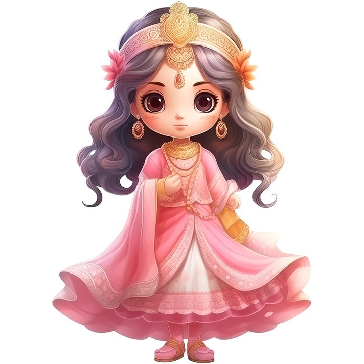 Dekoratív matrica, Lakshmi hercegnő, rózsaszín, 10617ST-13