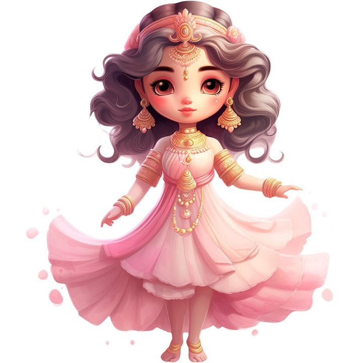Dekoratív matrica, Lakshmi hercegnő, rózsaszín, 10617ST-22