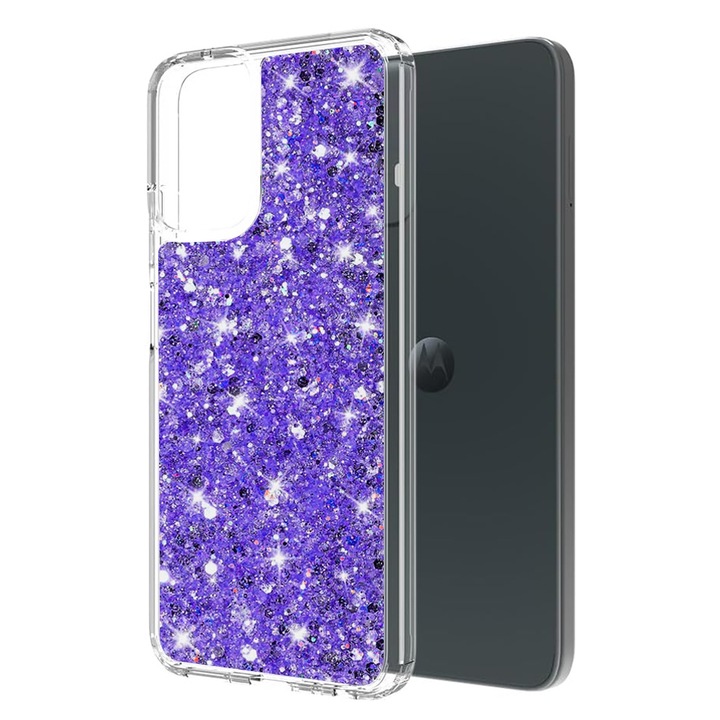 fixGuard Sparkly Glitter tok Motorola Moto G04 / Moto G04s / Moto G24 / Moto E14 készülékekhez - Lila