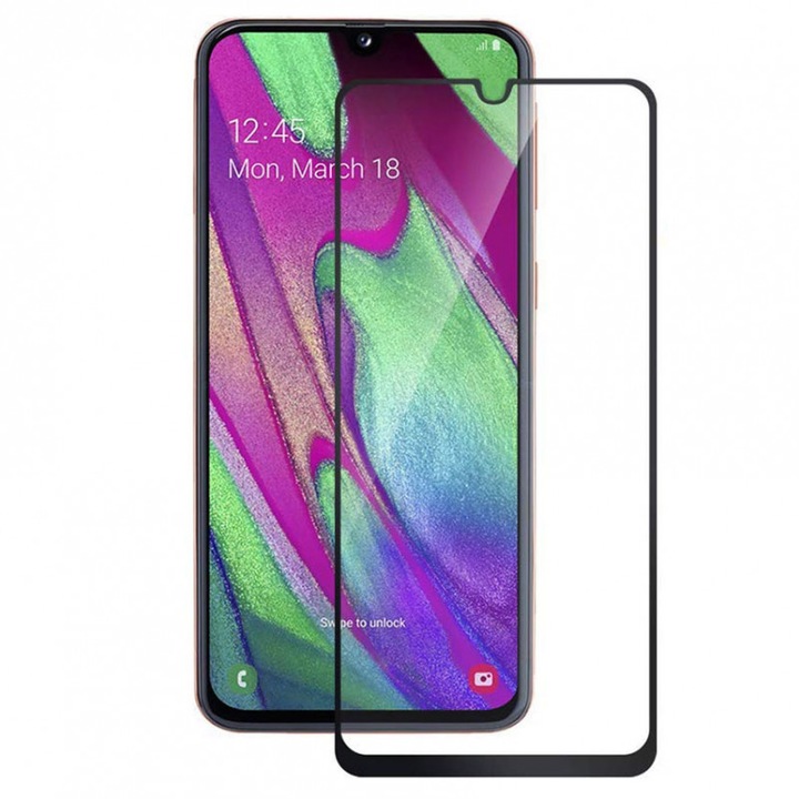 Folie din sticla securizata full cover, cu adeziv pe toata suprafata, pentru Samsung Galaxy A50