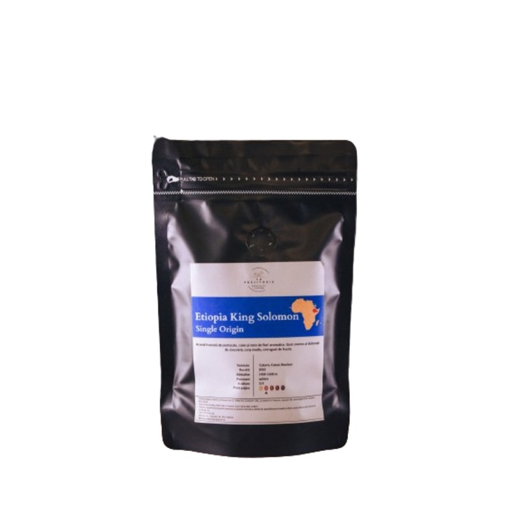Cafea de Specialitate, Boabe, Proaspat Prajita, origine, Etiopia King Solomon, Arabica, 200gr