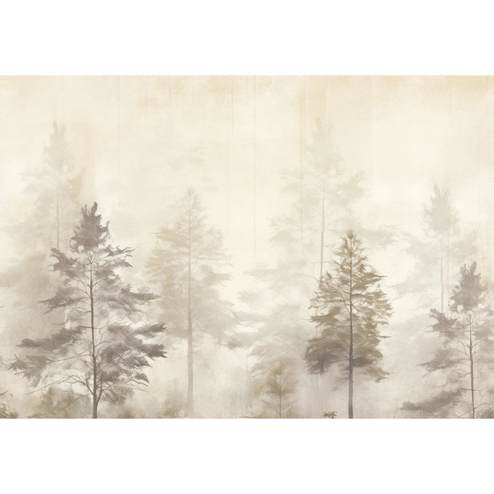Fototapet, pentru living si dormitor, perete, decorare, padure bej boho, 148x220 cm