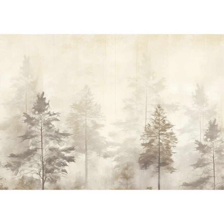 Fototapet, pentru living si dormitor, perete, decorare, padure bej boho, 260x390 cm