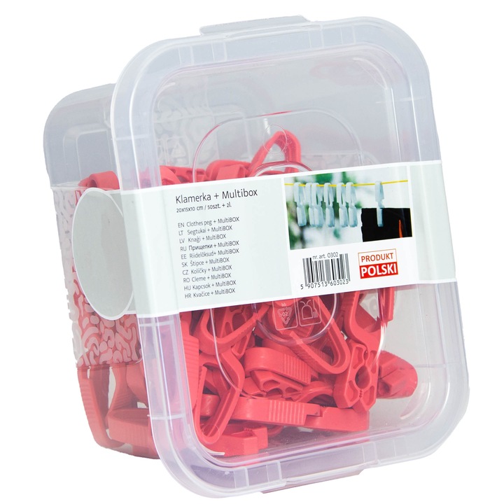 Carlige De Rufe, Prosop Pentru Clothespins, EDANTI, Rosu, 50 Buc